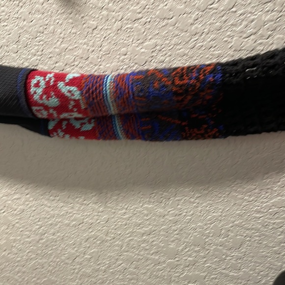 Free people thermal sweater crocheted cuffs small womens shirt navy blue 🌻 - Picture 6 of 6